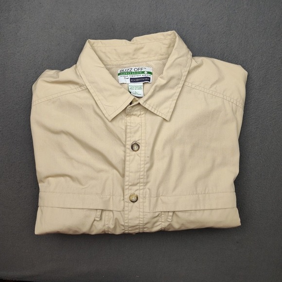 Exofficio Other - Exofficio Shirt Mens Large Brown Buzz Off Button Up Outdoor Fishing Insect